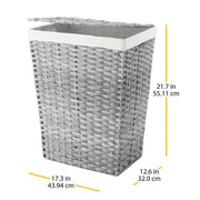 Whitmor Rattique Laundry Hamper with Lid and Removable Liner - Grey