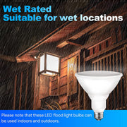 Yankon Outdoor PAR38 LED Flood Light Bulb, 11W 90W Equivalent, 900 Lumens, Daylight 5000K, Wet Rated, E26 Base, 6 Pack