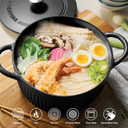 Tramontina Mesa 3.5 Quart Enameled Cast Iron Dutch Oven, Black, Round, Oven Safe up to 500F, Induction Compatible