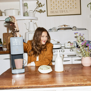 Beautiful TSK-1585M Perfect Grind Programmable Single Serve Coffee Maker, Cornflower Blue by Drew Barrymore
