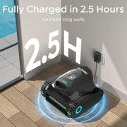 Talosbo C1 Cordless Robotic Pool Vacuum Cleaner, Dual Filtration, Smart Navigation, App Control, Gray