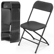 VINGLI B-FC10PACKS-271 10 Pack Black Plastic Folding Chair, Black