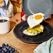 Beautiful 18-Piece EverGood Ceramic Nonstick Cookware Set with Strainer Lids, Gold-Finished Handles, Sage Green, 29334