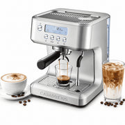 Casabrews Ultra Espresso Machine, Professional 20-Bar Pressure, Adjustable PID Temperature Control, 58mm Commercial Portafilter, LCD Display, Steam Wand, Silver