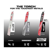 Milwaukee 48-00-5362 Torch 9 in. 8 TPI Nitrus Carbide Teeth Metal Cutting Sawzall Reciprocating Saw Blade (3-Pack)