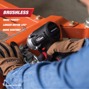 Hyper Tough 6060 20V Brushless Cordless Impact Wrench, 350 ft-lbs Torque, 3-Speed, 1/2-Inch Drive, Black and Red