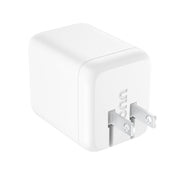 Onn 36009688 62W Multi-Port USB-C Power Delivery and USB-A Wall Charger, Foldable Plug, White