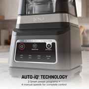Ninja Professional Plus DUO Countertop Blender, 72 Oz Pitcher, 1400W Motor, 4 Speeds, 2 Auto-iQ Preset Programs, Single-Serve Cup, Black, BN750