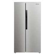 Hamilton Beach 15.6 Cu Ft Side By Side Refrigerator, Stainless Steel, Adjustable Thermostat, Slide Out Shelves