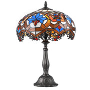 SUNMORY 18.5 in Stained Glass Tiffany Style Table Lamp, Multicolor, LED Bulb Included