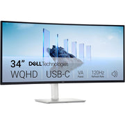 Dell Plus S3425DW 34-Inch Curved WQHD LED Monitor, 21:9 Aspect Ratio, 120Hz Refresh Rate, USB-C, AMD FreeSync Premium, Ash White