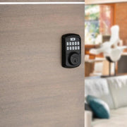 Kwikset 99420-003 Aura Single-Cylinder Smartkey Electronic Deadbolt, Matte Black