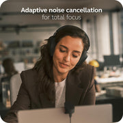 Jabra Evolve3 85 Wireless Over-Ear Headphones with Adaptive Active Noise Cancellation, Enhanced Spatial Sound, USB-C, Microsoft Teams Certified, Black