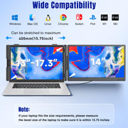 SIAVIALA Laptop Screen Extender 14 in, FHD 1080P IPS Portable Monitor, USB-C HDMI Port, Low Blue Light, Built-In Speakers, Plug and Play, KX2