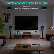 Starklok 1200W Surround Stereo Receiver, Bluetooth 5.3, 5.1 Channel, Optical and Coaxial Inputs, Black