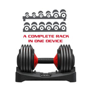 FitRx Quick-Select 9 in 1 Adjustable Dumbbell, Single Black