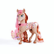 Wild Manes Sundae's Ice Cream Social Doll Set, Neapolitan-Colored Mane, Articulated Limbs, Ice Cream Accessories, Cone-Patterned Apron, Styling Brush