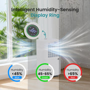 OLIXIS 30 Pint Dehumidifier, Most Efficient ENERGY STAR, 2L Tank with Drain Hose, 2000 Sq.Ft Coverage, Smart Humidity Ring, Pearl White, OL-CSJ-2L3