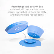 Ubbi 7-Piece Toddler Feeding Set with Suction Base Plate and Bowl, Ergonomic Utensils, Polaris Blue, 10347