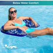 Aqua-Leisure Inflatable 3-in-1 Lounge Chair Pool Float, Blue, PVC and Polyester, 250 lb Capacity, WML22690BL3