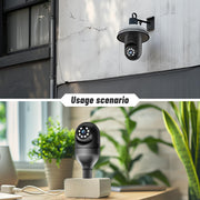 Jqimn 4MP Bulb Security Camera, Dual-Band 2.4G & 5GHz, 360 Full-Color Day and Night Vision, Motion and Body Detection, Audible Alarm, Two-Way Audio, Alexa Compatible, Pack of 2