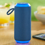 Onn Medium Rugged Portable Wireless Bluetooth Speaker with Multi-Color LED Lighting, IPX7 Waterproof, Navy, AABLU100081916