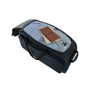 Wrangler 30-Inch Large Checked Multi-Pocket Upright Rolling Duffel Bag, Blue Pond