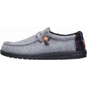 Hey Dude Wally Cozy Plaid Men's Casual Loafers, Lightweight Slip-On with Memory Foam Insole, Smoke Grey Multi, Size 10, 44341