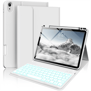 Kenke Keyboard Case for iPad Air 11 Inch M4 M3 M2 and 5th 4th Generation, Wireless Detachable Backlit Keyboard with 7 Colors, Pencil Holder, Gray