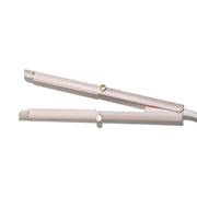 T3 Micro Curling Straightener 2-in-1 Styling Iron with CeraGloss Ceramic Plates, 9 Heat Settings, Digital Display, Satin Blush, 301389-UL-10