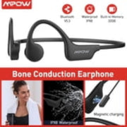 Tech X6Pro Mpow IPX8 Waterproof Wireless Open-Ear Earbuds Earphones, Black - Built-in Memory