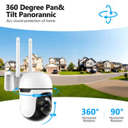 Jqimn Wired Dome Surveillance Cameras, 2PCS, 2K Ultra HD, Dual-Band 2.4G & 5GHz WiFi, Color Night Vision, Smart AI Human Detection, IP65 Waterproof