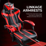 Seenda CP014712 Video Game Chair with Footrest and Lumbar Support, Red