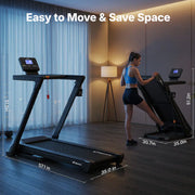 MERACH MR-T31B1 Folding Treadmill with 18% Auto Incline, 3.5HP Treadmill with Wide Belt, 350lbs Capacity, App Control