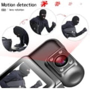 Musicozy Mini Body Camera, 4K HD Video, 180 Rotating Lens, Smart Motion Detection, IR Cut Auto Night Vision, Loop Recording, Portable Camcorder, Black