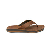 Reef Ojai Classic Mens Sandals, Dark Brown Leather Upper, Cushioned Footbed, Rubber Outsole, Size 10, CJ6246
