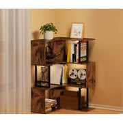 Easoger Corner Bookshelf, Wooden Corner Shelves Categorized Storage Convenient