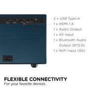 ViewSonic LX60HD Portable LED Projector, 1080p Full HD, 630 ANSI Lumens, Built-In Google TV with Netflix, Auto Focus, H/V Keystone, Bluetooth, Wi-Fi, HDMI, USB-C