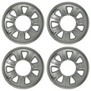 CoasttoCoast IWCIMP21 Wheel Skin Set of 4, Chrome-Plated, 7 Dimpled Spokes, Snap-On, ABS Plastic, 15 Inch