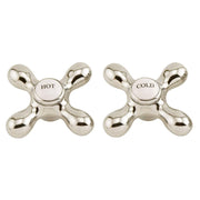 Signature Hardware 412556 Large Metal and Porcelain Cross Handles Pair of 2 Polished Nickel