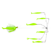 Blue Water Candy Rock Fish Candy 6-Arm Umbrella Rig with Parachute - Chartreuse