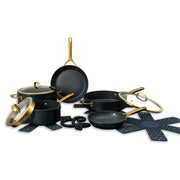 Thyme & Table TT1061RP Supreme 12-Piece Cookware Set Non-Stick - Atlantic Blue
