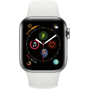 Apple Watch Gen 4 Series 4 Cell 40mm Stainless Steel - White Sport Band MTUL2LL/A