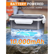 MPOW Cordless Electric Lunch Box, Battery Powered with Automatic Scheduled Heating, 5.5 Cups Capacity, Removable Tray Divider, Leakproof, Dishwasher Safe