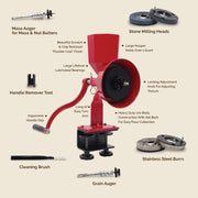 WonderMill Deluxe Hand Grain Mill, Manual Grain Mill Grinder, Kitchen Junior Deluxe Flour Mill
