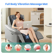 Snailax Full Body Massage Mat with Heat, Electric Vibration Massage Pad, Foldable Design, Black, SL619