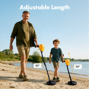 Fovendi Metal Detector for Adults and Kids, Waterproof 7.8-Inch Coil, Adjustable 30 to 42 Inch Stem, LCD Display, 5 Detection Modes, Includes Headphones and Shovel