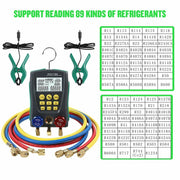 DUOYI DY517A Digital HVAC Manifold Gauge Kit with Dual Sensors, Backlit Display, Compatible with 89 Refrigerants including R123 and R134A, 6.86 lb, MCD11027