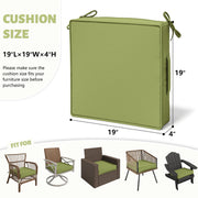 Kimunuk Outdoor Chair Cushions Set of 2, 19 in x 19 in, Waterproof Polyester Fabric, High Resilience Foam, Light Green