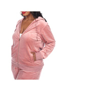 White Mark 2-Pc. Velour Tracksuit-Plus - Pink 1X